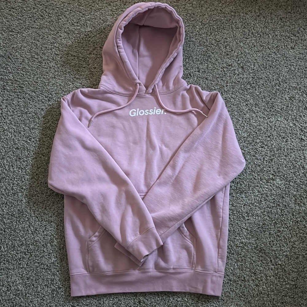 Glossier original pink hoodie